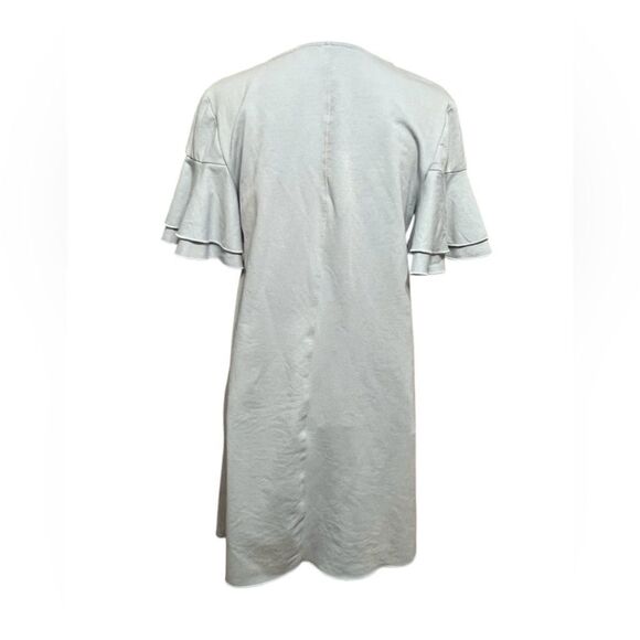 Sundays Muted blue Ruffle Sleeve scoop Neck Shift Dress Size medium - Picture 3 of 5